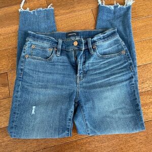 J. Crew Distressed Blue Ankle Jeans